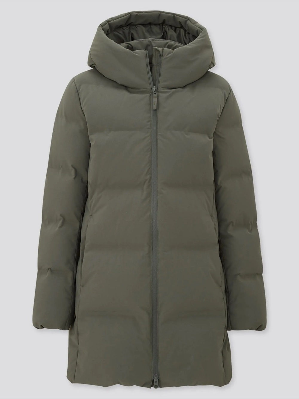 Uniqlo Seamless Down Short Coat in Olive